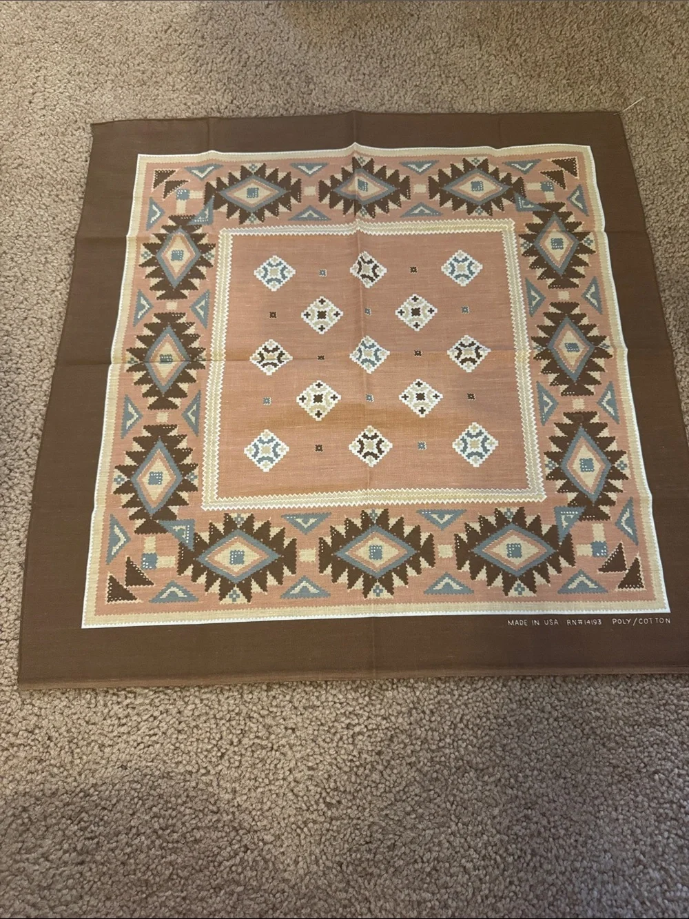 Southwestern-Style Brown Handkerchief